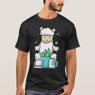 Camiseta Ovelhas Namaste Fofas Fazem Ioga Jardinagem Café