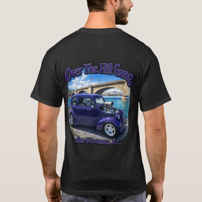 Camiseta Over The Hill Gang Car Club Lake Havasu AZ Hot Rod (Verso)