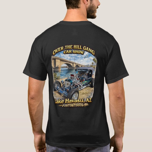 Camiseta Over The Hill Gang Car Club Lake Havasu AZ Hot Rod (Verso)