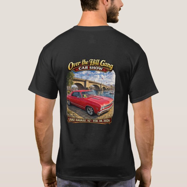 Camiseta Over The Hill Gang Car Club Lake Havasu AZ Hot Rod (Verso)