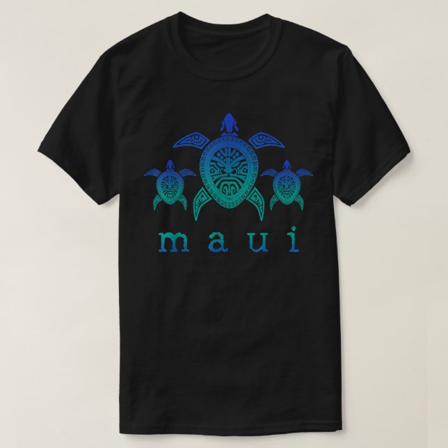 Camiseta Overcome Hardship Maui - Tartarugas do Mar do Hava (Frente do Design)