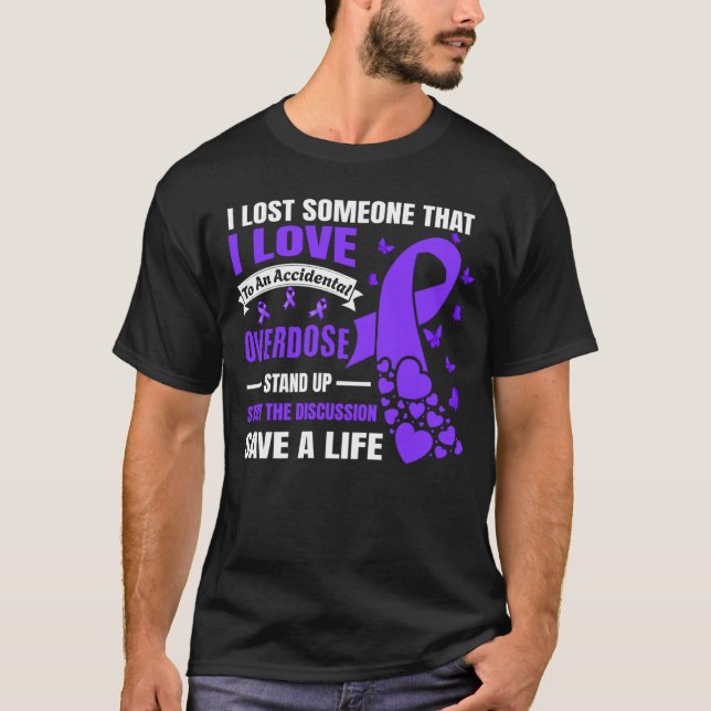 Camiseta Overdose Awareness I Lost someone I love Purple Ri (Frente)