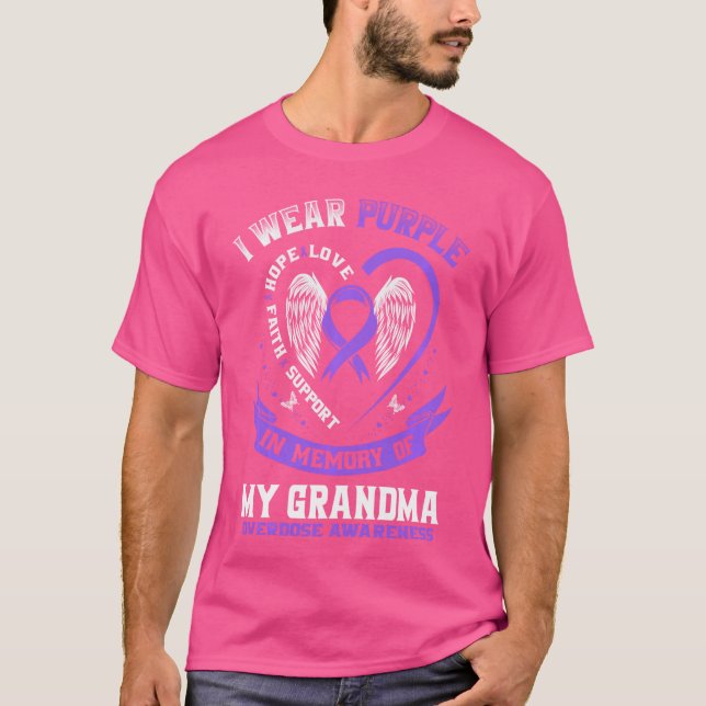 Camiseta Overdose Awareness Shirt In Memory of Grandma Purp (Frente)