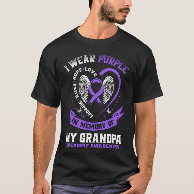 Camiseta Overdose Awareness Shirt In Memory of Grandpa Purp (Frente)