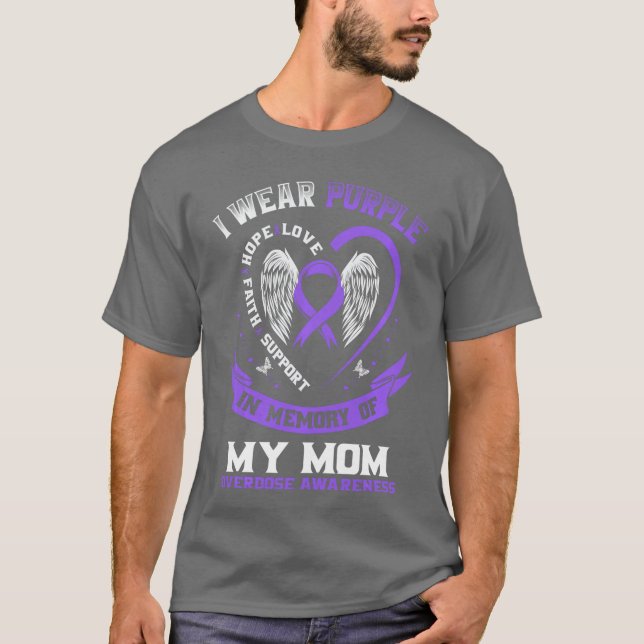 Camiseta Overdose Awareness Shirt In Memory of Mom Purple R (Frente)