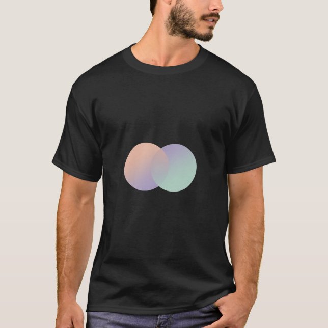 Camiseta Overlapping Vaporwave Gradient Circles (Frente)