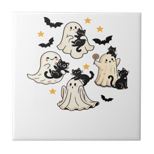 Camiseta Oversized de Halloween com Fantasmas Morc (Frente)
