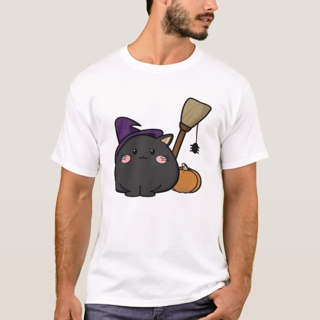 Camiseta Oversized Gato de Halloween (Frente)