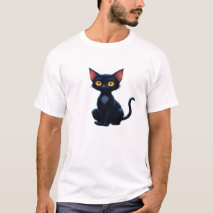 Camiseta Oversized Gato Misterioso Sob Teia ao Lua