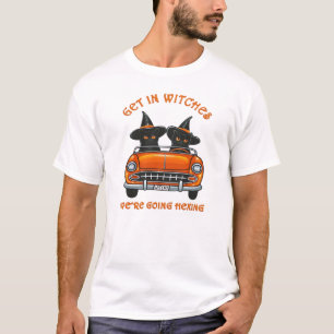 Camiseta Oversized Gatos Bruxos Indo Feitiçaria