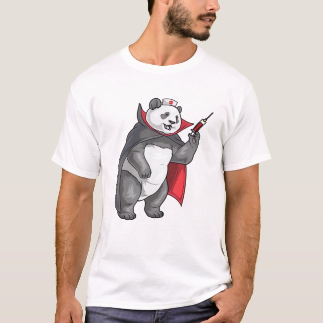 Camiseta Oversized Panda Halloween Enfermeira Vamp (Frente)