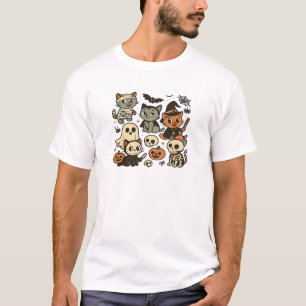 Camiseta Oversized para Gatos Assombrados de Doce