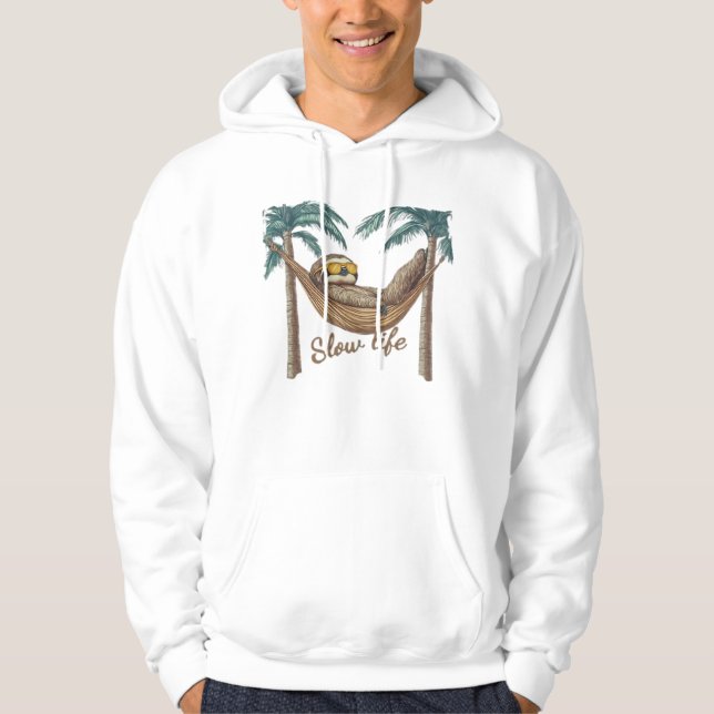 Camiseta Oversized Preguiça Relaxando em uma Rede (Frente)