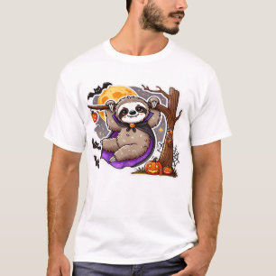 Camiseta Oversized Sloth Halloween Chill Thrills