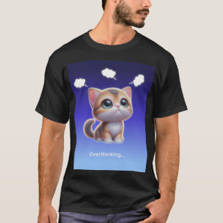 Camiseta Overthinking Cat Shirt – Cute Anxiety Cat Design