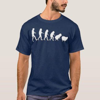 Camiseta Ovina Evolução do acordar humano para ovino