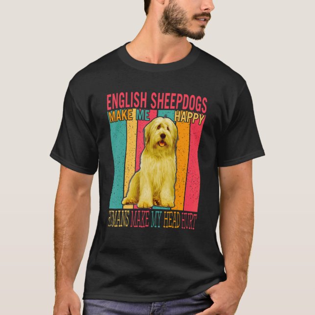 Camiseta Ovinas Inglesas Fazem Humanos Felizes Fazem H (Frente)