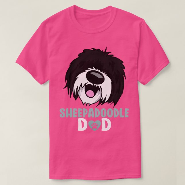 Camiseta Ovino Pai Adorável Ovino Padre Cachorro (Frente do Design)