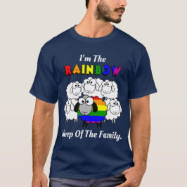 Camiseta Ovinos de Orgulho Arco-Íris (para cores escuras)