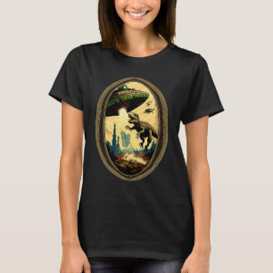 Camiseta OVNI Abduzindo Um Estilo De Polpa Rex Sci Fi Dinos