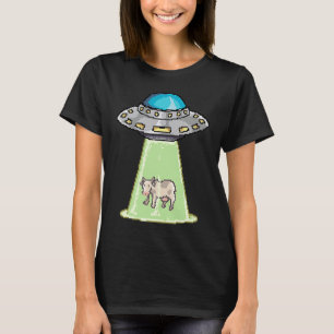 Camiseta Óvni Alien Leva Vaca Pixel Retro