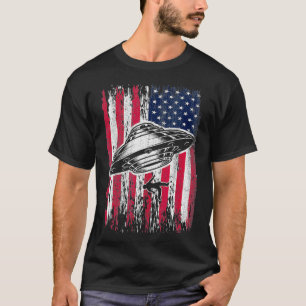Camiseta OVNI Alienígena Abdução 4 De Julho Presente Aliado