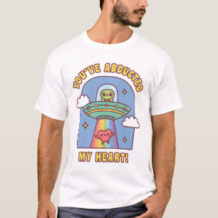 Camiseta OVNI Alienígena Engraçada Você Raptou Meu Coração