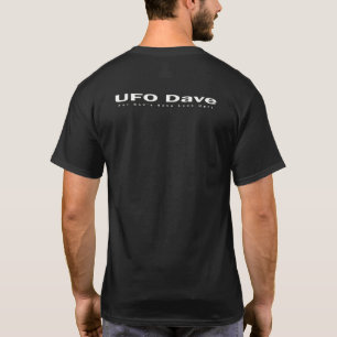 Camiseta OVNI Dave T-Shirt de volta com 'Olhe para cima!' M