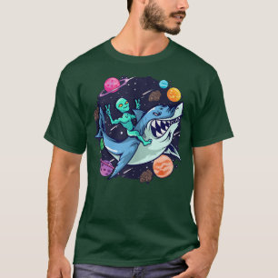 Camiseta OVNI de Tubarão alienígena Planetas Espaciais Exte