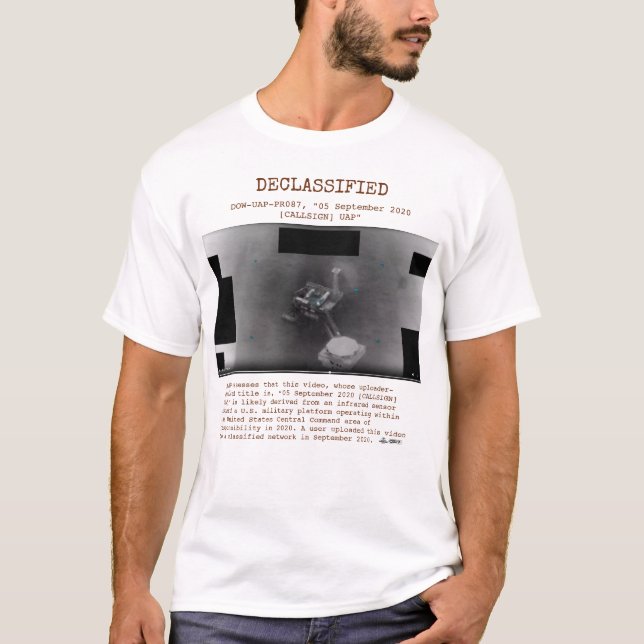 Camiseta OVNI - Desclassificado DOW-UAP-PR087, 5 de setembr (Frente)