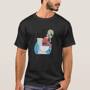 Camiseta OVNI do Toilet de alienígena