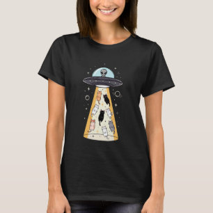 Camiseta OVNI engraçado e gatos disco voador caprichoso ext