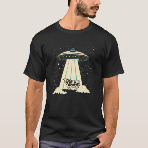 Camiseta OVNI engraçado envia um disfarce de vaca para risa