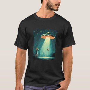 Camiseta OVNI engraçado rapta um Peixe para Aventuras Cósmi