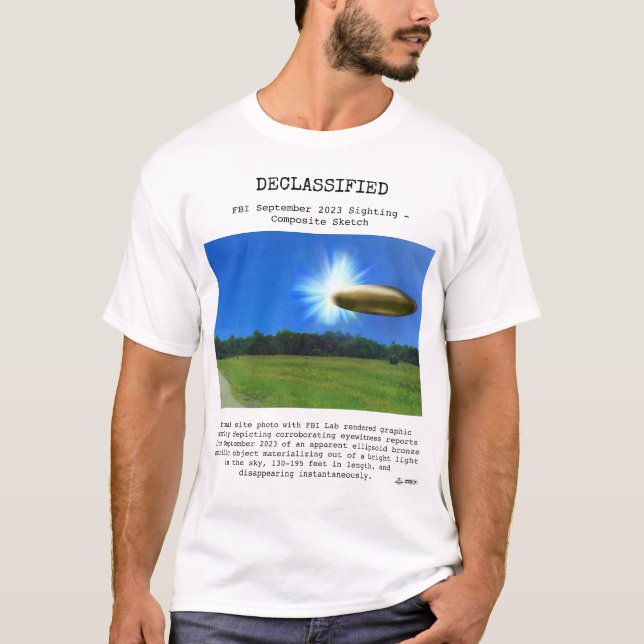 Camiseta OVNI - Esboço Composto da Visão SEP23 Desclassific (Frente)