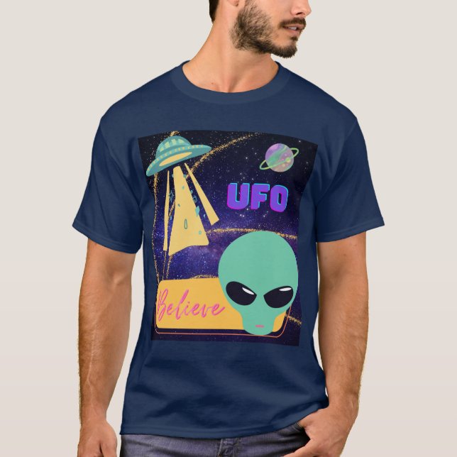 Camiseta ovni, extraterrestre acreditar (Frente)