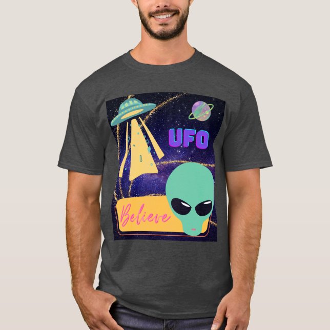 Camiseta ovni, extraterrestre acreditar (Frente)