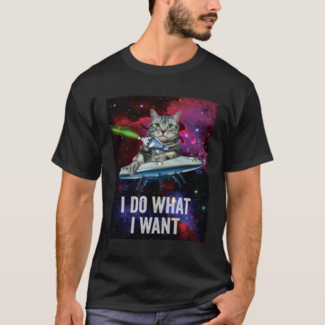 Camiseta OVNI Gato Espacial Alien (Frente)