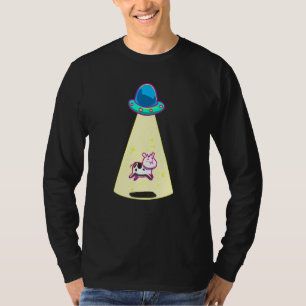 Camiseta Óvni Levando Vaca Espaçonave Galáxia Alien Animal