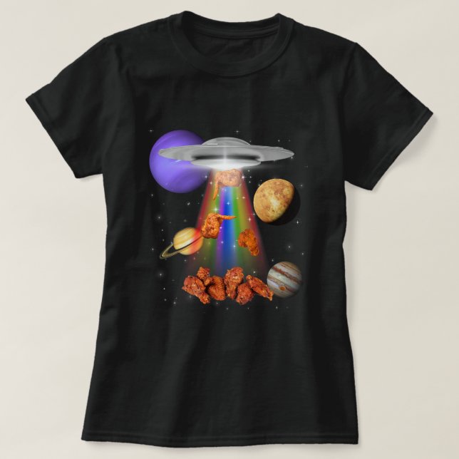 Camiseta OVNI LGBTQ Subtl de Abdução de Alienígenas de asas (Frente do Design)