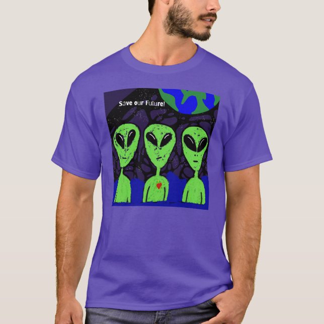 Camiseta OVNI Martian do espaço alienígena (Frente)