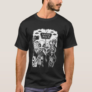 Camiseta OVNI UAP Divertido Feliz Alienígenas Tirando Selfi