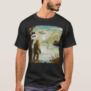 Camiseta OVNIs Engraçados Sasquatch Introduvert Loch Ness