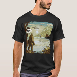 Camiseta OVNIs Engraçados Sasquatch Introduvert Loch Ness