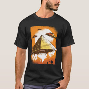 Camiseta Óvnis Voam Ao Redor das Pirâmides Invasão Alieníg