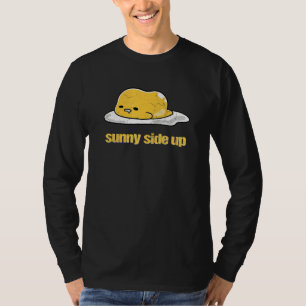 Camiseta Ovo Amarelo Vintage Ensolarado Frito de um Lado