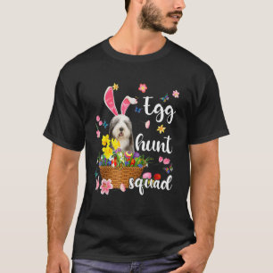 Camiseta Ovo Colorido no Dia do Felz pascoa do Ovino Inglês