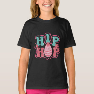 Camiseta Ovo de Caça de Coelho Fofo Hip Hop Feliz Páscoa Pr