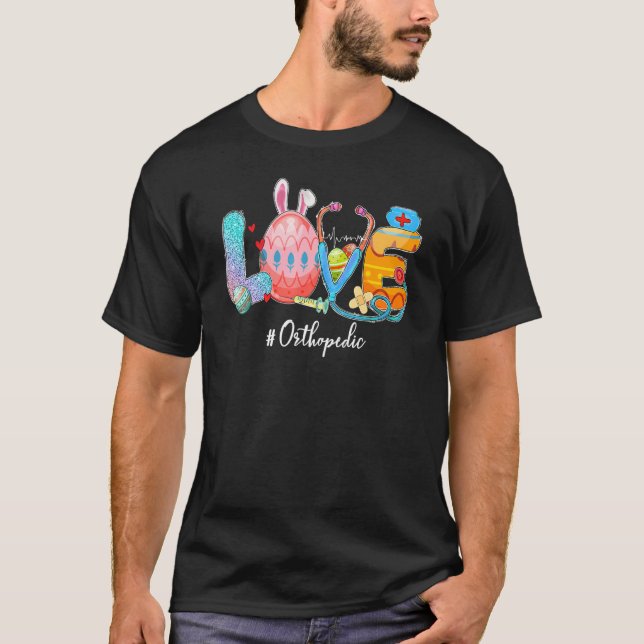 Camiseta Ovo de Páscoa Amor Coelho Ortopedista Orelha Pásco (Frente)