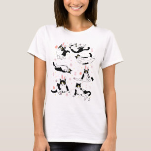 Camiseta Ovo de Páscoa de Gato Preto Engraçado Coelho da Pá